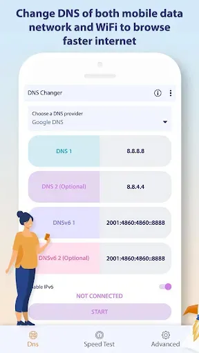 Скриншот 2 — Change DNS Server, Browse Fast