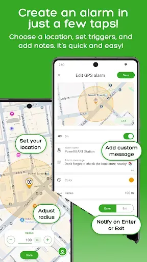 Скриншот 2 — GPS Alarm — по месту