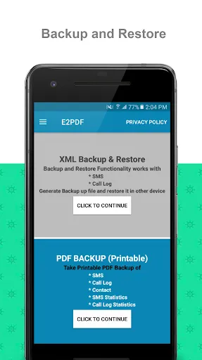 Скриншот 1 — E2PDF SMS Call Backup Restore
