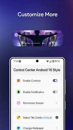 Скриншот 2 — Control Center Android 16 Styl