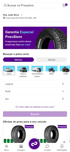 Скриншот 2 — PNEUSTORE: Compre Pneus Online
