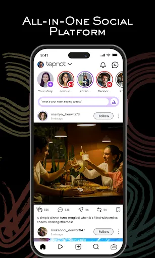 Скриншот 1 — Tepnot: Posts, Live, Messenger