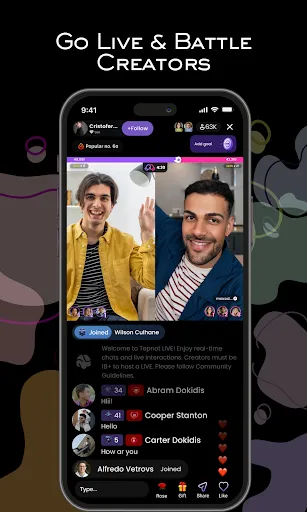 Скриншот 2 — Tepnot: Posts, Live, Messenger
