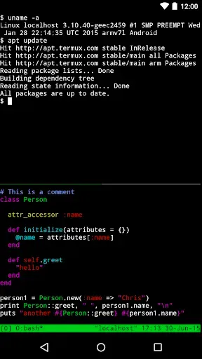 Скриншот 1 — Termux