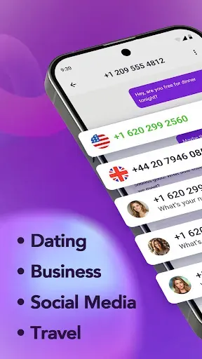 Скриншот 1 — TextNumber: Talk with Text App