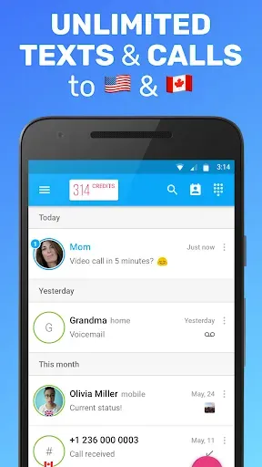 Скриншот 1 — Text Me: Second Phone Number