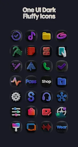 Скриншот 4 — OneUi Dark Fluffy Icons