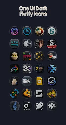 Скриншот 6 — OneUi Dark Fluffy Icons