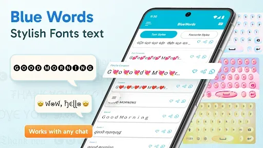 Скриншот 1 — Blue Words, Stylish Fonts text