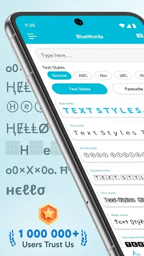 Скриншот 3 — Blue Words, Stylish Fonts text