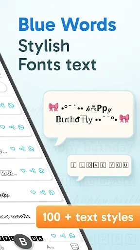 Скриншот 4 — Blue Words, Stylish Fonts text
