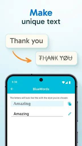 Скриншот 5 — Blue Words, Stylish Fonts text