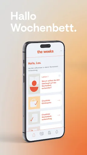 Скриншот 1 — the weeks - die Wochenbett-App