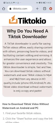 Скриншот 4 — Tiktokio:TT Video Downloader