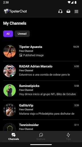 Скриншот 1 — Tipster Chat - Pro Sport Tips