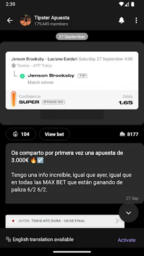 Скриншот 4 — Tipster Chat - Pro Sport Tips