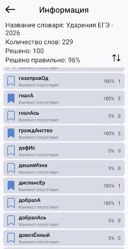 Скриншот 7 — Ударения ЕГЭ