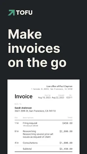 Скриншот 1 — Invoice Maker Tofu & Receipts