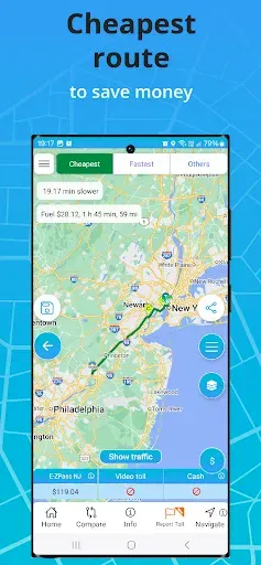 Скриншот 1 — TollGuru: Toll, GPS Navigation