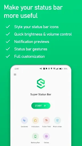 Скриншот 1 — Super Status Bar - Customize