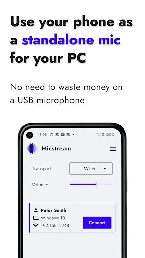 Скриншот 1 — Micstream - PC Mic for Windows