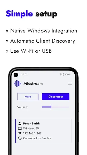 Скриншот 2 — Micstream - PC Mic for Windows