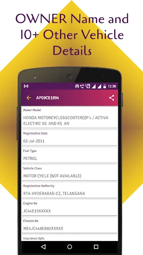 Скриншот 2 — RTO Vehicle Info App & Challan