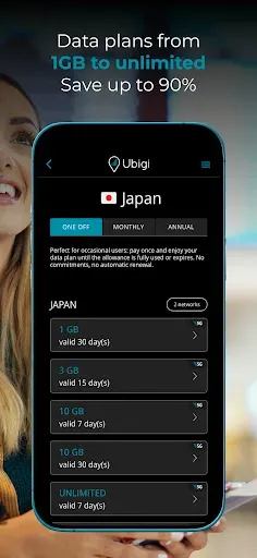 Скриншот 2 — Ubigi: Travel esim mobile data