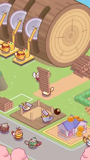 Скриншот 3 — Lumbercat: Cute Idle Tycoon
