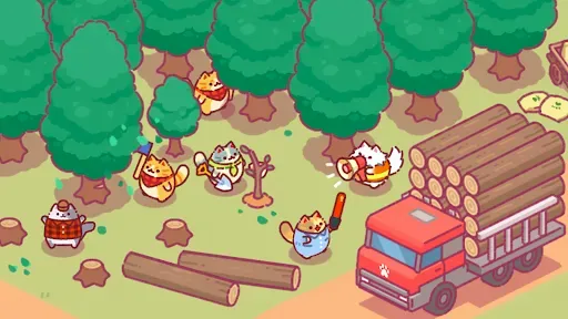 Скриншот 5 — Lumbercat: Cute Idle Tycoon