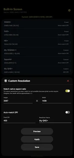 Скриншот 2 — Pixels: Resolution+DPI Changer