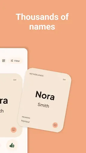 Скриншот 2 — Noma Baby Names: Swipe & Match