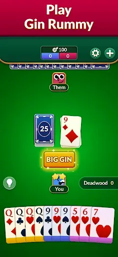 Скриншот 1 — Gin Rummy: Классическая карта