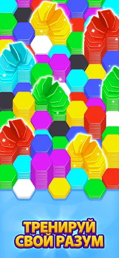 Скриншот 1 — HexaGo - Сортировочный пазл