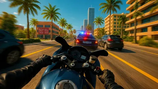 Скриншот 1 — Real Moto Rider: Traffic Race