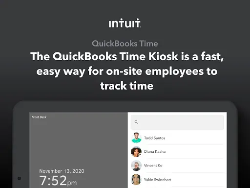 Скриншот 1 — QuickBooks Time Kiosk