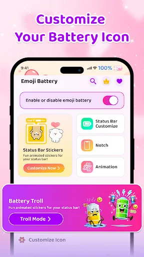 Скриншот 4 — Emoji Battery Icon Customize