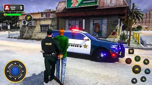 Скриншот 3 — US Police Thief Chase Game 3d