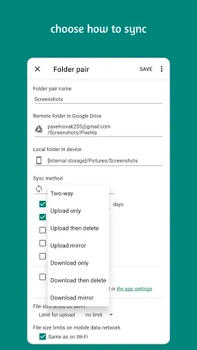 Скриншот 4 — Autosync - File Sync & Backup