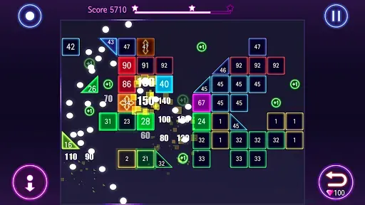 Скриншот 1 — Bricks Breaker Hit - Glow Ball