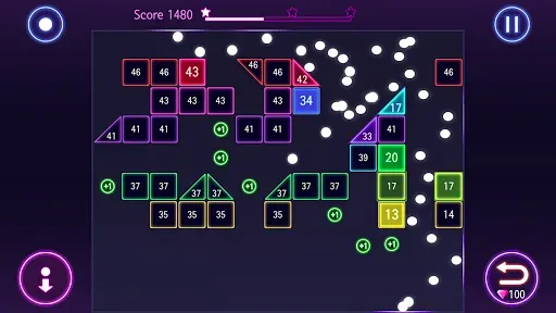 Скриншот 2 — Bricks Breaker Hit - Glow Ball
