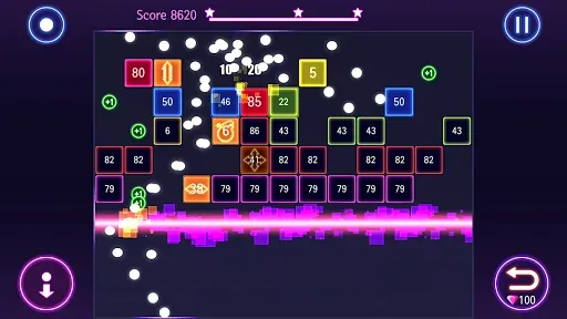 Скриншот 3 — Bricks Breaker Hit - Glow Ball