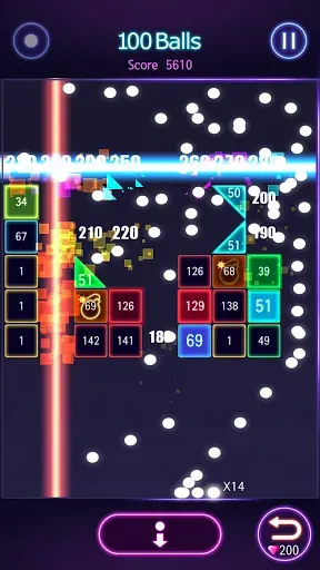 Скриншот 4 — Bricks Breaker Hit - Glow Ball