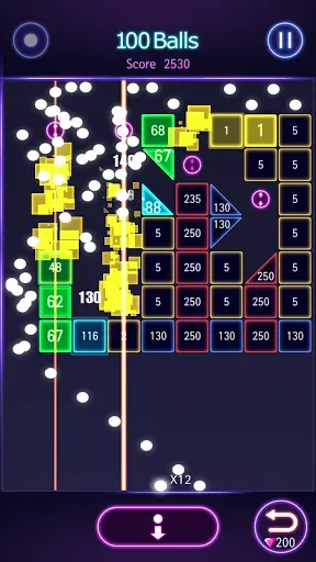 Скриншот 5 — Bricks Breaker Hit - Glow Ball