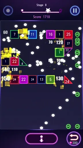 Скриншот 6 — Bricks Breaker Hit - Glow Ball