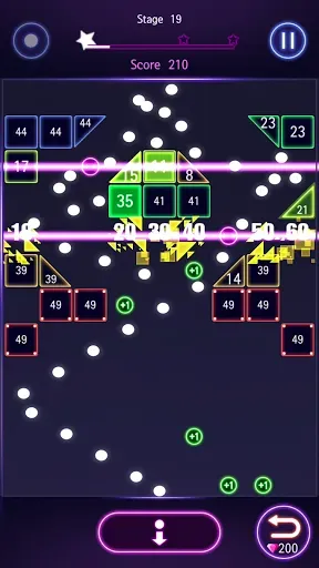 Скриншот 7 — Bricks Breaker Hit - Glow Ball