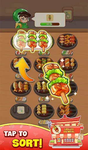 Скриншот 1 — BBQ Skewer Sort: Food Lover