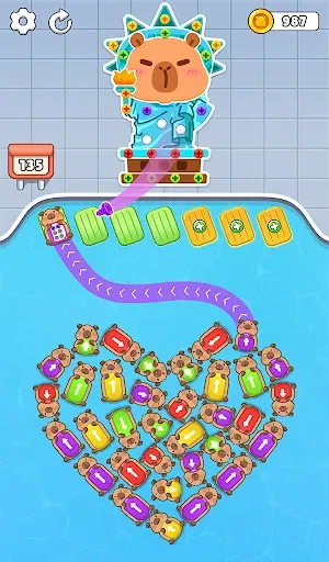 Скриншот 1 — Capybara Mania: Sorting Puzzle