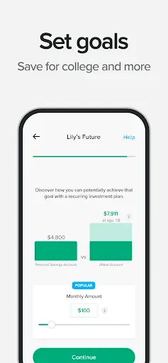 Скриншот 2 — UNest: Invest & Save for Kids