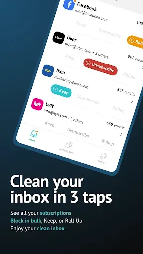 Скриншот 1 — Unroll.Me - Inbox Mail Cleaner